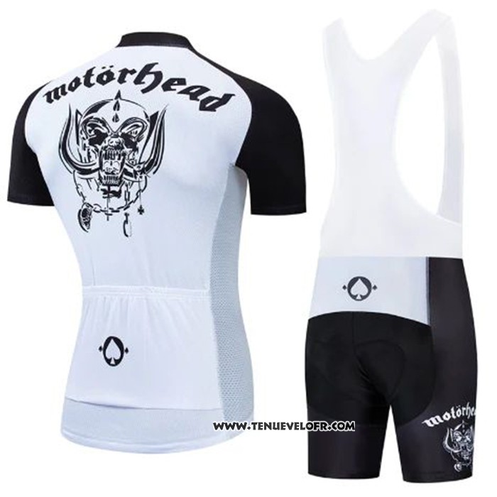 2020 Maillot Ciclismo Lemmy Noir Blanc Manches Courtes et Cuissard