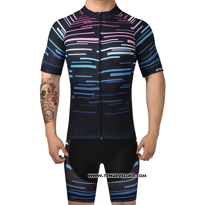 2020 Maillot Ciclismo Octos Bleu Manches Courtes et Cuissard