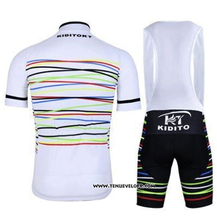 2020 Maillot Ciclismo Ripple Blanc Manches Courtes et Cuissard