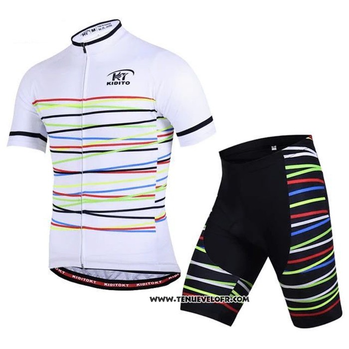 2020 Maillot Ciclismo Ripple Blanc Manches Courtes et Cuissard