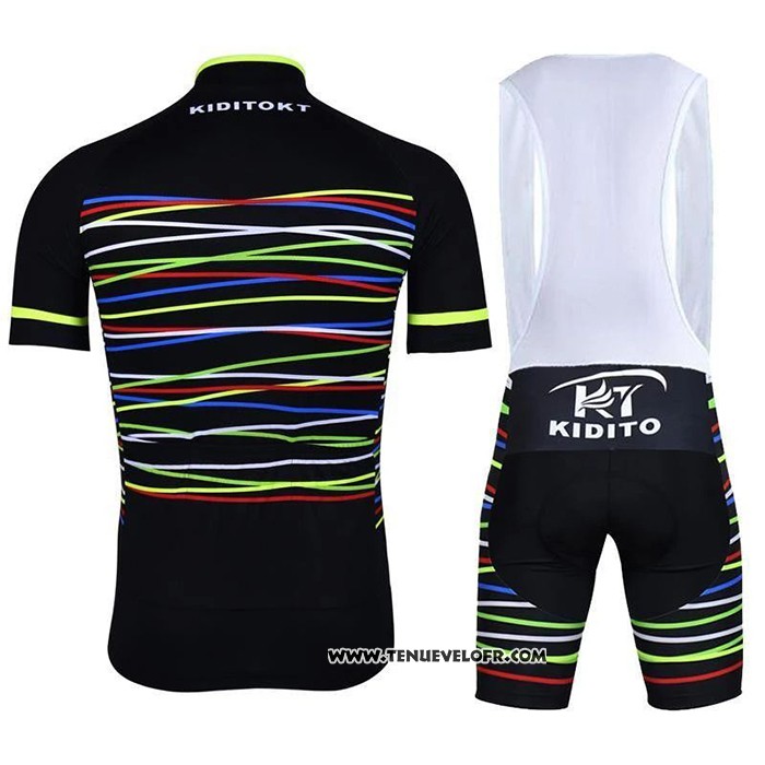 2020 Maillot Ciclismo Ripple Noir Jaune Manches Courtes et Cuissard
