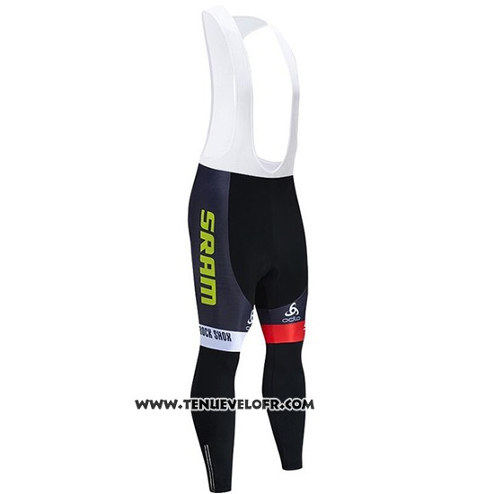 2020 Maillot Ciclismo Sram Noir Vert Manches Longues et Cuissard