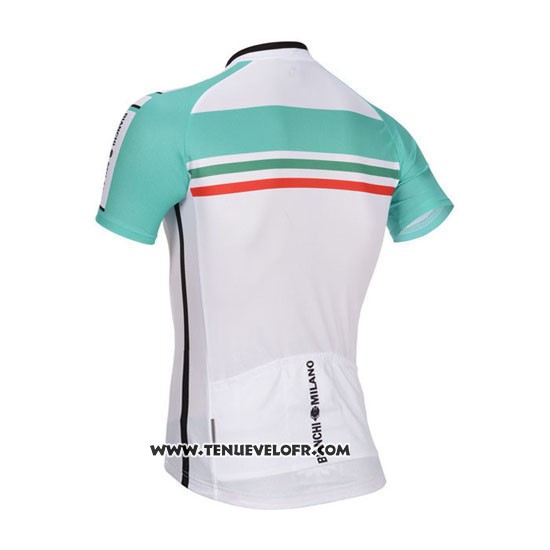 2014 Maillot Ciclismo Bianchi Blanc et Vert Manches Courtes et Cuissard