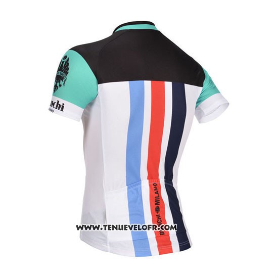2014 Maillot Ciclismo Bianchi Noir et Blanc Manches Courtes et Cuissard