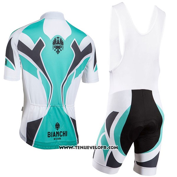 2016 Maillot Ciclismo Bianchi Azur et Blanc Manches Courtes et Cuissard