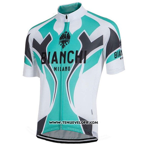 2016 Maillot Ciclismo Bianchi Azur et Blanc Manches Courtes et Cuissard