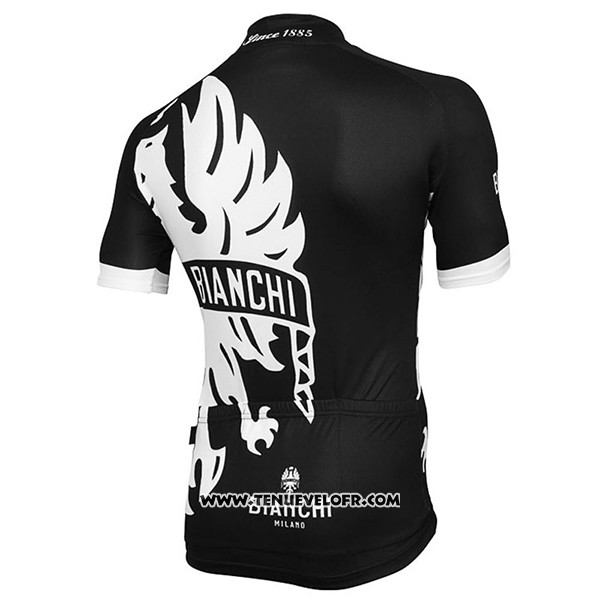2016 Maillot Ciclismo Bianchi Blanc et Noir Manches Courtes et Cuissard
