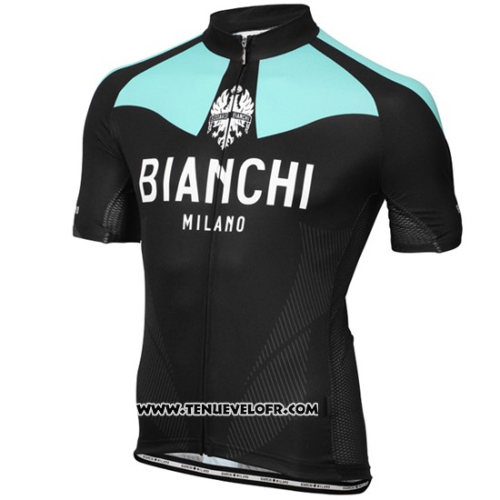 2016 Maillot Ciclismo Bianchi Bleu Clair et Jaune Manches Courtes et Cuissard