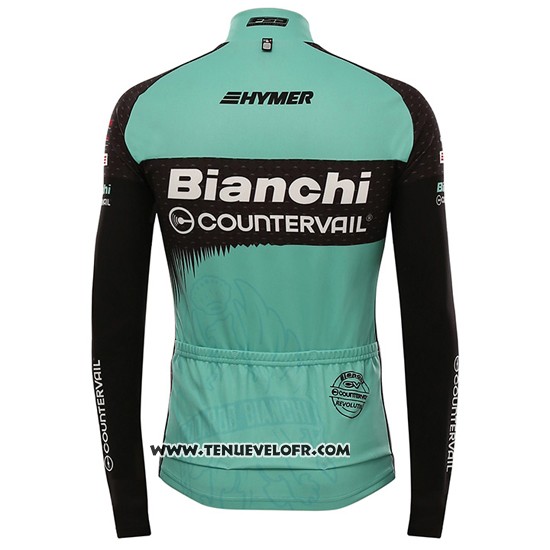 2016 Maillot Ciclismo Bianchi MTB Noir et Vert Manches Longues et Cuissard