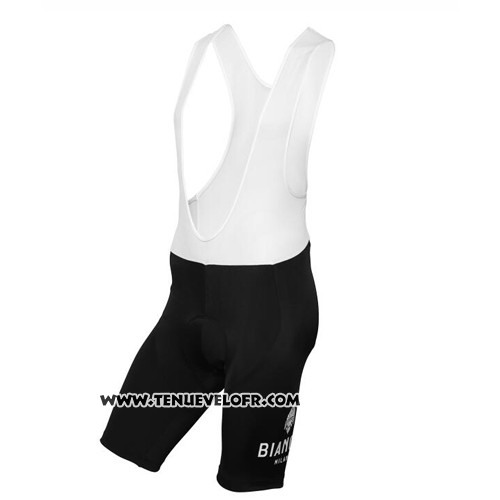 2016 Maillot Ciclismo Bianchi Noir et Blanc Manches Courtes et Cuissard