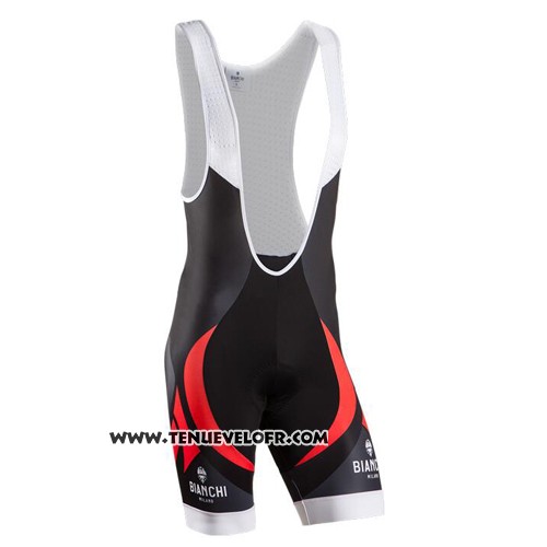 2016 Maillot Ciclismo Bianchi Noir et Rouge Manches Courtes et Cuissard