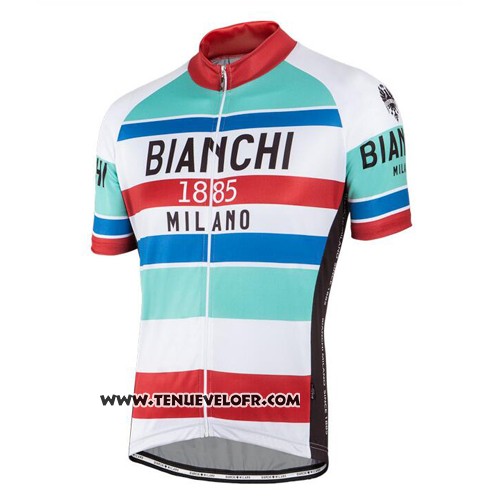 2016 Maillot Ciclismo Bianchi Rouge et Blanc Manches Courtes et Cuissard
