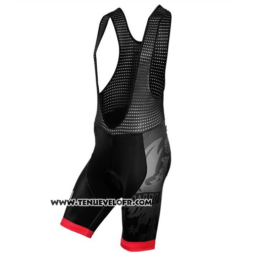 2016 Maillot Ciclismo Bianchi Rouge et Noir Manches Courtes et Cuissard