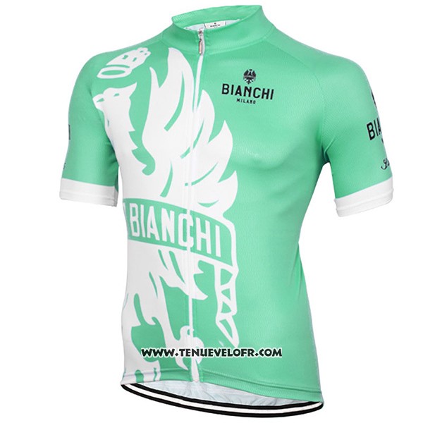 2016 Maillot Ciclismo Bianchi Vert et Blanc Manches Courtes et Cuissard