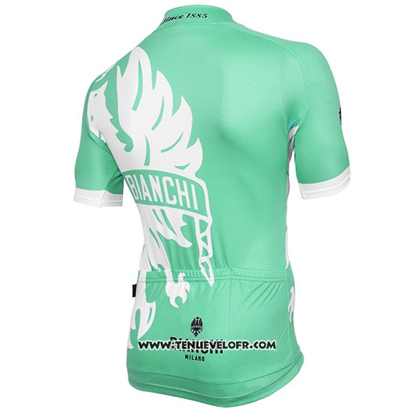 2016 Maillot Ciclismo Bianchi Vert et Blanc Manches Courtes et Cuissard