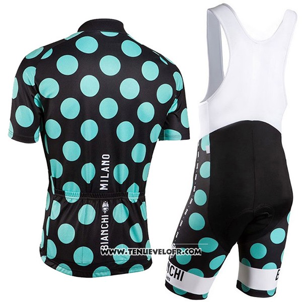 2016 Maillot Ciclismo Bianchi Vert et Noir Manches Courtes et Cuissard