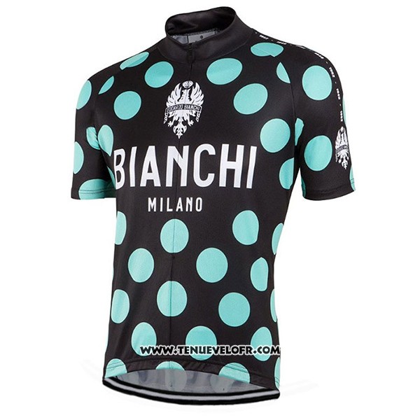 2016 Maillot Ciclismo Bianchi Vert et Noir Manches Courtes et Cuissard