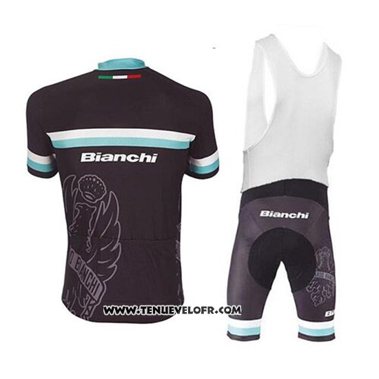 2017 Maillot Ciclismo Bianchi Blanc et Bleu Clair Manches Courtes et Cuissard