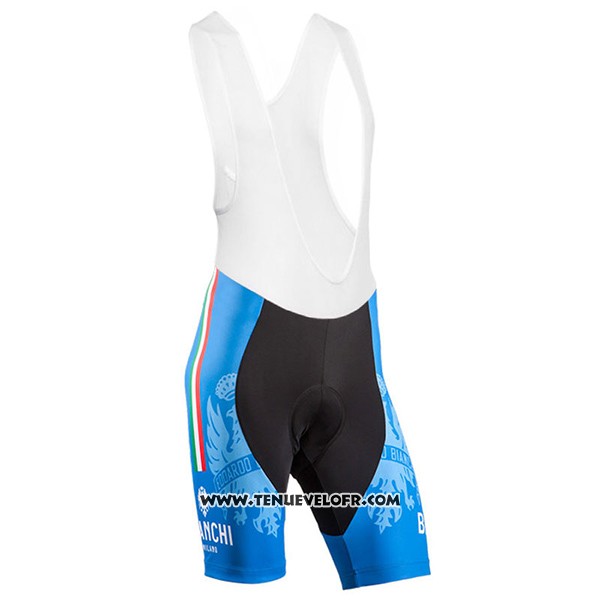 2017 Maillot Ciclismo Bianchi Bleu Manches Courtes et Cuissard