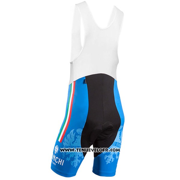 2017 Maillot Ciclismo Bianchi Bleu Manches Courtes et Cuissard