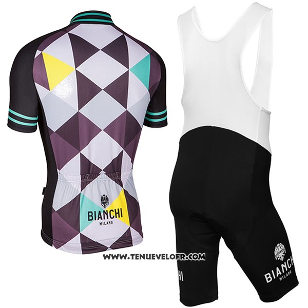 2017 Maillot Ciclismo Bianchi Milano Aviolo Noir Manches Courtes et Cuissard