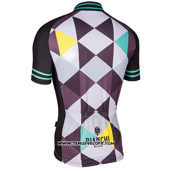 2017 Maillot Ciclismo Bianchi Milano Aviolo Noir Manches Courtes et Cuissard