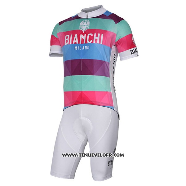 2017 Maillot Ciclismo Bianchi Milano Aviolo Rouge Manches Courtes et Cuissard