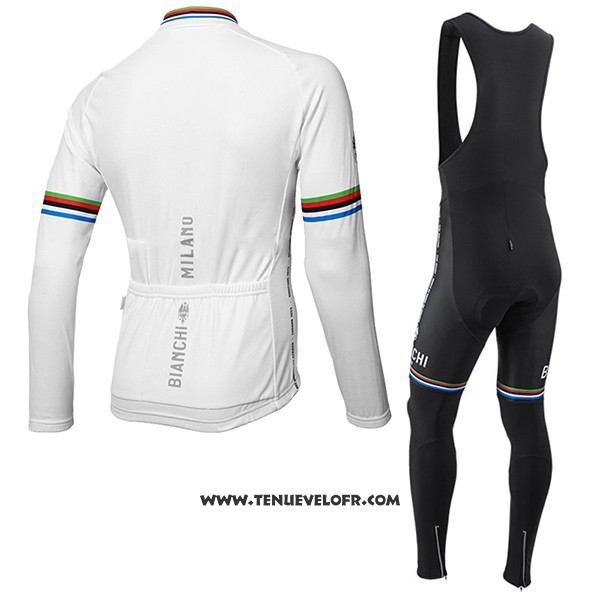 2017 Maillot Ciclismo Bianchi Milano Ml Blanc Manches Longues et Cuissard