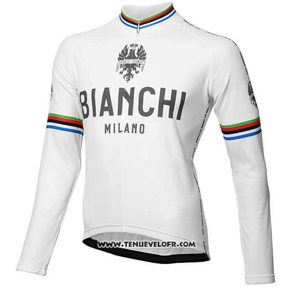 2017 Maillot Ciclismo Bianchi Milano Ml Blanc Manches Longues et Cuissard