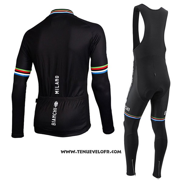 2017 Maillot Ciclismo Bianchi Milano Ml Noir Manches Longues et Cuissard