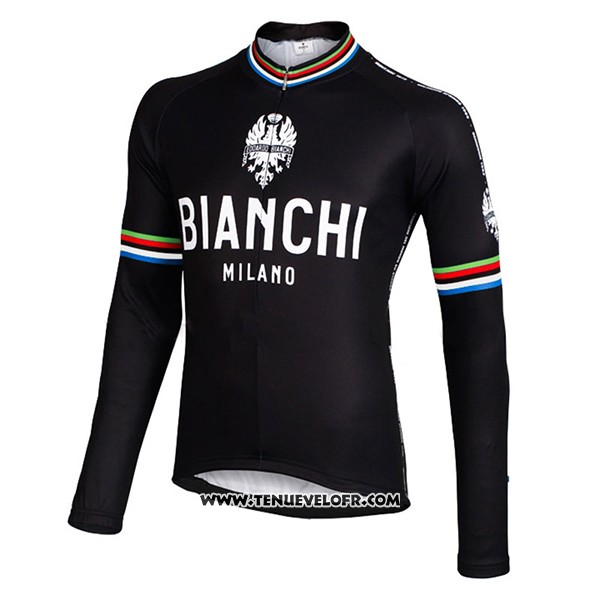 2017 Maillot Ciclismo Bianchi Milano Ml Noir Manches Longues et Cuissard