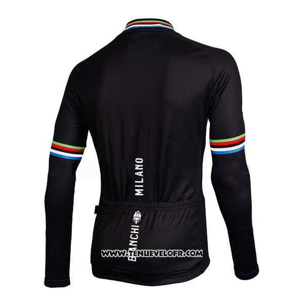 2017 Maillot Ciclismo Bianchi Milano Ml Noir Manches Longues et Cuissard