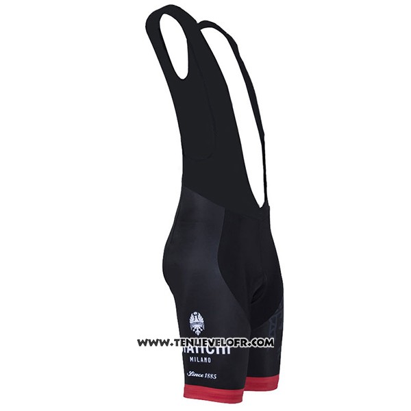 2017 Maillot Ciclismo Bianchi Milano Noir Rouge Manches Courtes et Cuissard