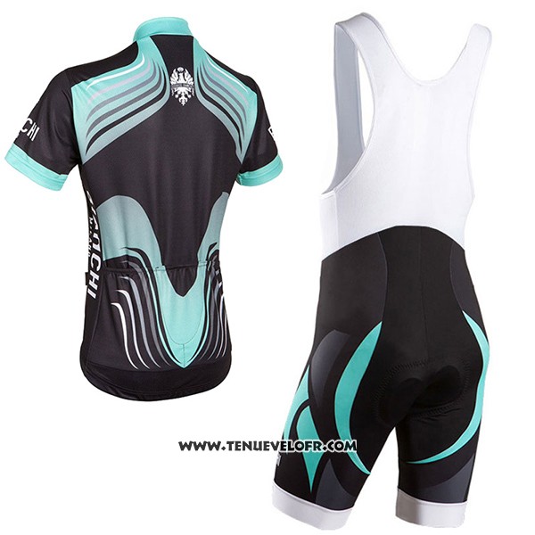 2017 Maillot Ciclismo Bianchi Milano Noir et Vert Manches Courtes et Cuissard