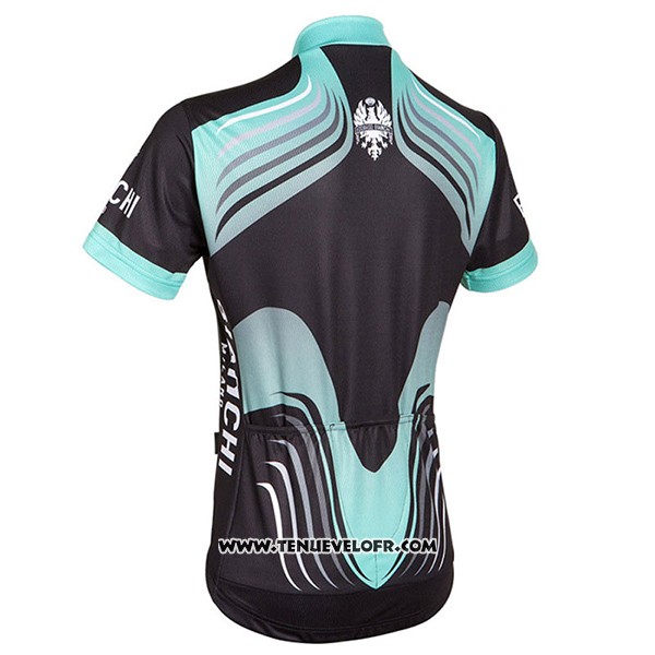 2017 Maillot Ciclismo Bianchi Milano Noir et Vert Manches Courtes et Cuissard
