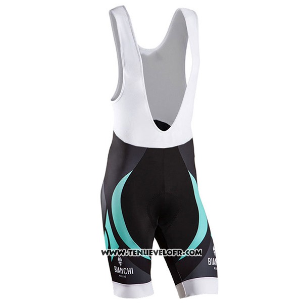 2017 Maillot Ciclismo Bianchi Milano Noir et Vert Manches Courtes et Cuissard