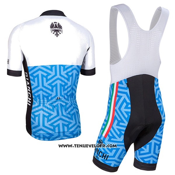 2017 Maillot Ciclismo Bianchi Milano Pontesei Bleu Manches Courtes et Cuissard