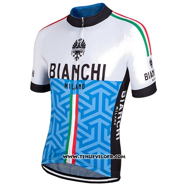 2017 Maillot Ciclismo Bianchi Milano Pontesei Bleu Manches Courtes et Cuissard