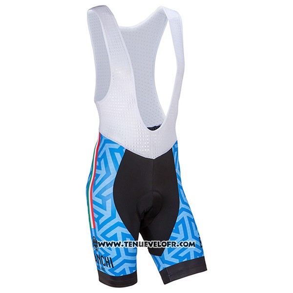 2017 Maillot Ciclismo Bianchi Milano Pontesei Bleu Manches Courtes et Cuissard