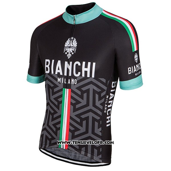 2017 Maillot Ciclismo Bianchi Milano Pride Noir Manches Courtes et Cuissard