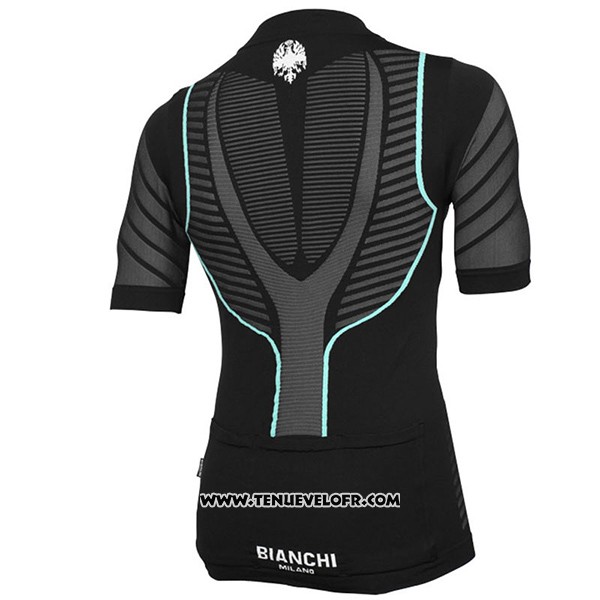 2017 Maillot Ciclismo Bianchi Milano Tago Noir Manches Courtes et Cuissard