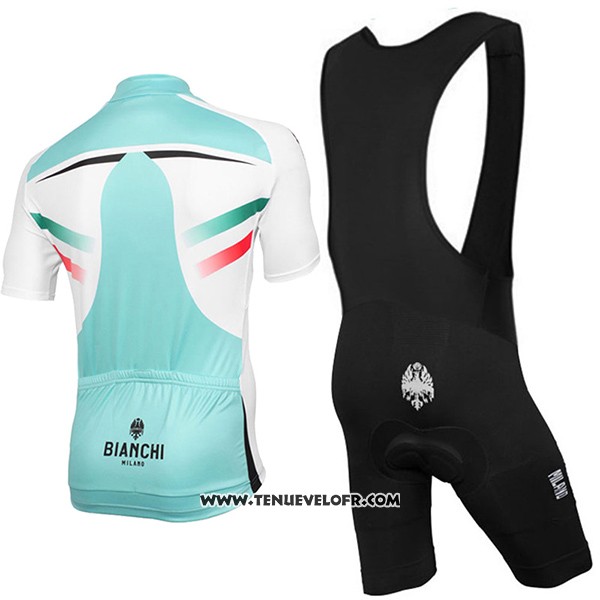2017 Maillot Ciclismo Bianchi Milano Vert et Blanc Manches Courtes et Cuissard