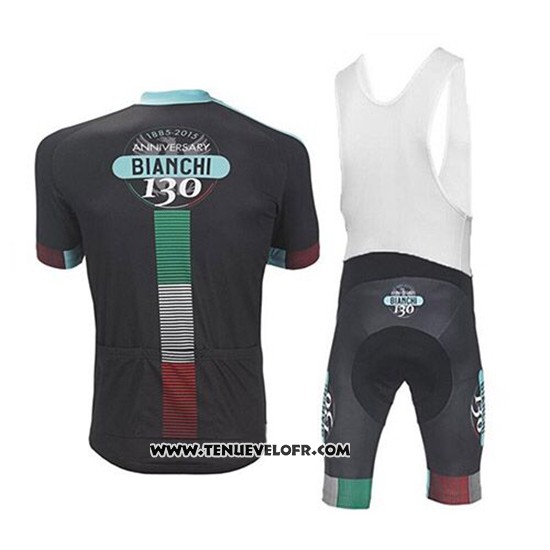 2017 Maillot Ciclismo Bianchi Noir Manches Courtes et Cuissard