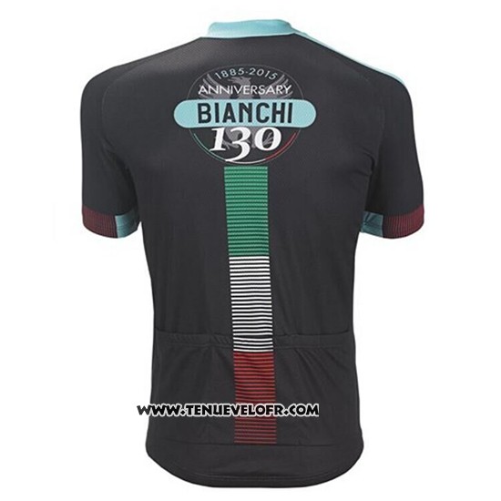 2017 Maillot Ciclismo Bianchi Noir Manches Courtes et Cuissard
