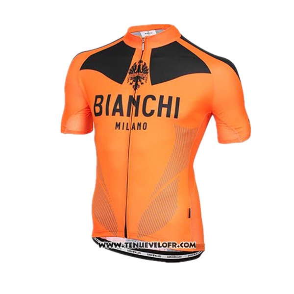 2017 Maillot Ciclismo Bianchi Orange Manches Courtes et Cuissard