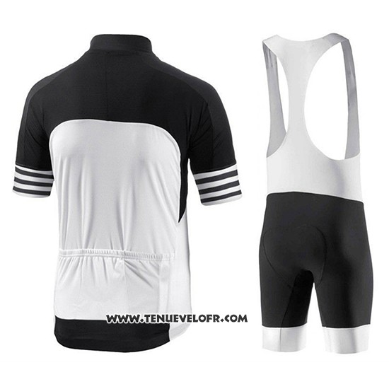 2018 Maillot Ciclismo Bianchi Noir et Blanc Manches Courtes et Cuissard