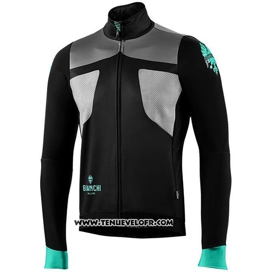 2019 Maillot Ciclismo Bianchi Azur Noir Manches Longues et Cuissard