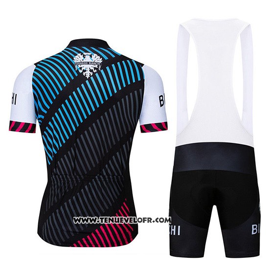 2019 Maillot Ciclismo Bianchi Bleu Noir Rouge Manches Courtes et Cuissard