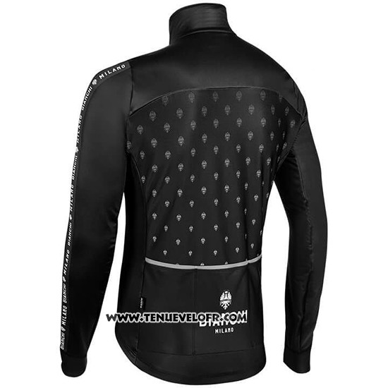 2019 Maillot Ciclismo Bianchi Milano FT Noir Blanc Manches Longues et Cuissard