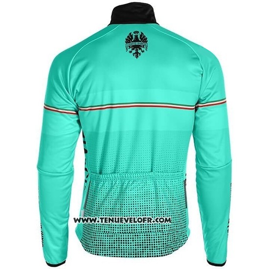 2019 Maillot Ciclismo Bianchi Milano XD Bleu Gris Manches Longues et Cuissard